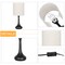 Set of 2 Modern Black Table Lamps – Compact Nightstand Lamps with Fabric Shade for Bedroom, Office, and Living Room